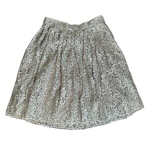 HD In Paris Anthropologie Lace Metallic Skirt Lined size 10